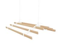 Stendibiancheria I Ruote da soffitto I 6 sbarre, 0,9 m, Bianco I Stendibiancheria montato I Stendibiancheria vittoriano I Ghisa, pino verniciato I Accessori da cucina I KIT di montaggio GRATUITO
