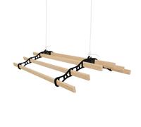 Stendibiancheria a Soffitto con Puleggia 6 Listelli 0,9m Nero