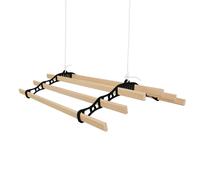 Stendibiancheria a Soffitto con Puleggia 6 Listelli 0,9m Nero