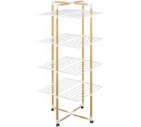 5 five simply smart 5Five - Tendedero de Torre de 40 m - Efecto Madera - Plegable con 4 Ruedas - Gran Capacidad - Carga Máxima 40 kg