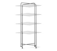 Stendibiancheria a torre in acciaio 4 piani con rotelle 40 metri stenditura