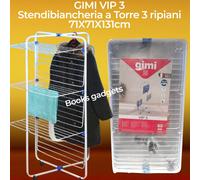 Stendibiancheria a Torre Verticale GIMI VIP 3 C/Ruote 3 Piani Stendino 71x71x131