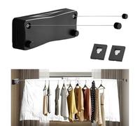 Stendibiancheria allungabile con corda in acciaio inox 304 da 2 x 5,2 m e pulsante di bloccaggio per balcone, hotel, lavanderia, design senza grovigli, fino a 25 kg