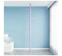 Stendibiancheria angolare regolabile a 4 ripiani, da terra a soffitto, per appendere indumenti in soggiorno, balcone e camera da letto, design robusto nero.