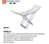 Stendibiancheria Con Ruote Pavimento GIMI PERLA Stendino Cavalletto Ripiegabile