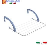 Stendibiancheria da Balcone fili in acciaio bracci Regolabili Bianco 52x34x18cm