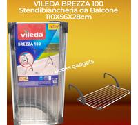 Stendibiancheria da Balcone VILEDA BREZZA 100 110x56x28cm Regolabile Stendino