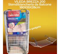 Stendibiancheria da Balcone VILEDA BREZZA 200 180x55x28cm Regolabile Stendino