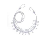 Stendibiancheria da esterno 2 pezzi multicolore antivento antiscivolo da viaggio retrattile con 12 clip(White)