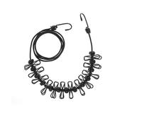 Stendibiancheria da esterno 2 pezzi multicolore antivento antiscivolo da viaggio retrattile con 12 clip(Black)