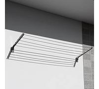 Stendibiancheria da Esterno da Parete Stendino Balcone Stendi Biancheria in Acciaio Inox Retrattile Anti-Ruggine Anti-Corrosione Resistente Fino a 40 kg Pieghevole Salvaspazio 150 cm