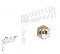 Stendibiancheria da MURO/Soffitto con 6 Barre Resistenti -120cm