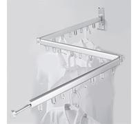 Stendibiancheria da parete - Appendiabiti pieghevole salvaspazio retrattile per balcone e patio soluzione stendibiancheria durevole e facile da installare