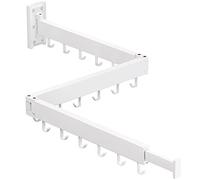 Stendibiancheria da parete, stendibiancheria da parete, stendibiancheria, montaggio a parete, stendibiancheria pieghevole, retrattile, pieghevole, colore: bianco