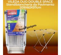 Stendibiancheria da Pavimento VILEDA DUO DOUBLE SPACE 209x60x97 cm Stendino