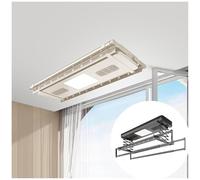 Stendibiancheria da Soffitto, Appendiabiti Elettrico Multifunzionale per Balconi, Ultra Sottile, con Telecomando, per La Casa, con Sollevamento Automatico e Telescopico.,2