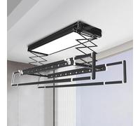 Stendibiancheria da soffitto con telecomando, altezza e lunghezza regolabili, stendino elettrico per un'asciugatura efficiente all'interno, design salvaspazio
