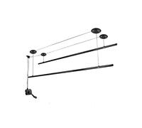 Stendibiancheria da soffitto, sistema manuale a doppia barra per sollevamento manuale per asciugare i vestiti in balcone e spazi domestici