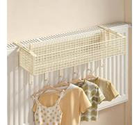 Stendibiancheria e Mensola per Termosifone, Mensola per Radiatore | Stendibiancheria da Termosifone Salvaspazio con Ganci per Scarpe e Piccoli Oggetti, in Acciaio Robusto(Beige,45cm/17.7in)