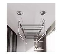 Stendibiancheria elettrico a soffitto, con manovella manuale, per sollevamento vestiti, doppio palo retrattile per balcone, casa