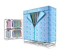 Stendibiancheria elettrico con ventola ad aria calda, per interni, asciugatura ad aria calda, armadio e armadio per asciugatura rapida (acciaio inossidabile con stampa 1800 W)