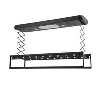 Stendibiancheria elettrico da parete e soffitto con telecomando, 130-215 cm, illuminazione a LED regolabile, 2 ventilazioni a caldo