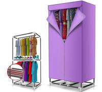 Stendibiancheria Elettrico Portatile, Stendibiancheria Riscaldato da 900 W, Armadio per Asciugatura ad Aria Calda per Interni a Basso Consumo Elettrico in Acciaio Inossidabile a Doppio Strato (Color