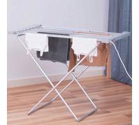 Stendibiancheria Elettrico Potenza 120W Stendino Asciugabiancheria Riscaldante Pieghevole con 8 Barre Stendi Biancheria Panni in Alluminio Dimensione 94 x 74 x 50 cm Con l'arrivo del inverno lavare e