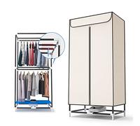 Stendibiancheria elettrico riscaldato ad alta efficienza energetica da 850 W piccolo essiccatore domestico con tenda in panno antipolvere in acciaio inossidabile adatto a tutti i tessuti bianco 220 V