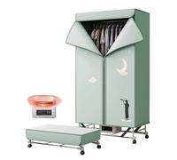 Stendibiancheria elettrico riscaldato da 1800 W con timer, 2 ripiani, pieghevole, carico massimo 15 kg, in acciaio inox, per appartamenti interni, asciugatura rapida e risparmio di spazio