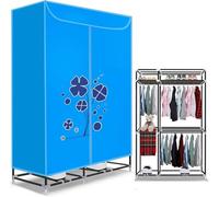 Stendibiancheria Elettrico Riscaldato da 2400 W, Asciugatrice Portatile A 3 Strati, Timer da 180 Minuti, Motore A Basso Rumore per Lavanderia Domestica, Salvaspazio OF(Color:Blu)