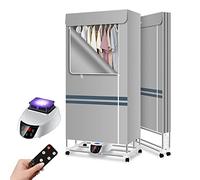 Stendibiancheria elettrico riscaldato, pieghevole, per interni, con telecomando, timer regolabile, a basso rumore, ad alta efficienza energetica