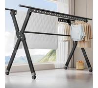 Stendibiancheria espandibile, autoportante, in acciaio inox, antiscivolo, per vestiti, lenzuola, scarpe, bambole (130-230 cm), salvaspazio e