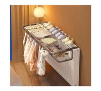 Stendibiancheria For Termosifoni | Stendibiancheria Salvaspazio For Tutti I Tipi Di Termosifoni | Doppio Strato | Ideale For Asciugare Vestiti, Calzini E Biancheria Intima(Nero,55cm)