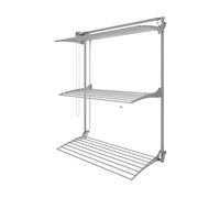 foxydry Tower, Stendibiancheria da parete, Stendino da muro verticale, stendino a scomparsa richiudibile da interno e esterno 128x52x137 cm (120, Grigio)