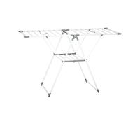 HOMCOM Stendibiancheria a 2 Livelli Regolabile su 4 Altezze, in Metallo e Plastica, 156.5x61.5x97 cm, Bianco Aosom Italy