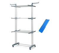 Stendibiancheria InnovaGoods IG827809 Verticale Pieghevole con Ruote e Piega Abiti Blu