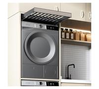 Stendibiancheria invisibile in lega di alluminio salvaspazio, cesto estraibile integrato per armadio, capacità di carico 35 kg, regolabile 964-1014 mm (grigio)