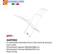Stendibiancheria Pavimento GIMI ZAFFIRO Stendino Resina Cavalletto Ripiegabile