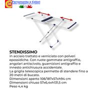 Stendibiancheria Pavimento VILEDA DOBLE Stendino Cavalletto Telescopico Acciaio