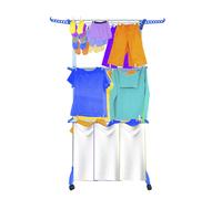 Stendibiancheria per la casa in nylon sottile premium pieghevole XXL | 4 livelli | Barre d'acciaio | Ganci laterali superiori | Gambe pieghevoli | 4 ruote con freno