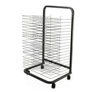 Stendibiancheria per opere d'arte, in metallo resistente, con 50 ripiani e ruote, ideale per studi, aule e scuole, design a 35 strati