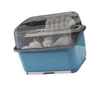 Stendibiancheria per piatti a doppio strato, contenitore per asciugare piatti in plastica con coperchio trasparente e cestino di scolo utensili da cucina per riporre piatti piatti forchetta cucchiaio