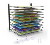 Stendibiancheria per pittura, con 10 ripiani regolabili, adatto a tutte le pareti, per aule, studi e spazi creativi