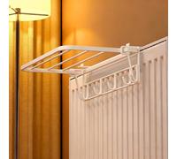 Stendibiancheria per Termosifoni con Ganci, Mensola per Termosifone, Bracci Telescopici Regolabili, Senza Fori, per Appendere a Telai di Finestre, Ringhiere o Termosifoni(White,35cm/13.8")