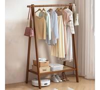 Stendibiancheria pieghevole 3 in 1 in bambù e appendiabiti - Appendiabiti portatile da appendere con ripiani per ingresso, camera da letto, soggiorno