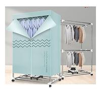 Stendibiancheria pieghevole, asciugatrice elettrica portatile da 1000 W, stendino per biancheria riscaldato, asciugatrice domestica a 2 livelli, ad alta efficienza energetica con tenda in tessuto