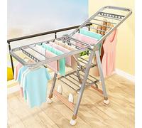 Stendibiancheria pieghevole con rotelle, salvaspazio per un uso comodo e una facile mobilità