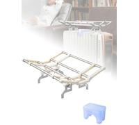 Stendibiancheria pieghevole for scaldabagno, stendibiancheria for radiatore riempito d'olio, larghezza clip regolabile, con umidificatore autonomo(Silver,50cm/20in)
