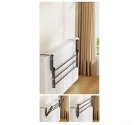 Stendibiancheria pieghevole multi-bar per montaggio su radiatore, larghezza regolabile garantisce la compatibilità con diversi sistemi di riscaldamento, contiene jeans, maglioni, asciugamani (50 cm